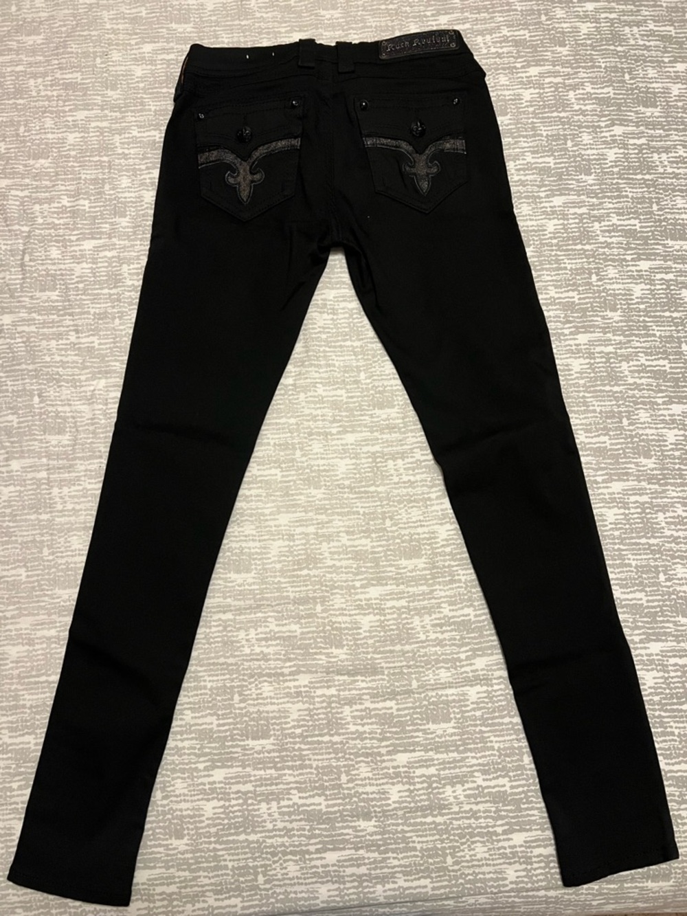 Rock Revival Black Skinny Jeans with Embroidered Back Pockets